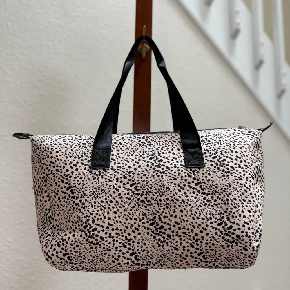 Anthropologie Mali & Lili Brand New Cream & Black Weekender Travel Bag